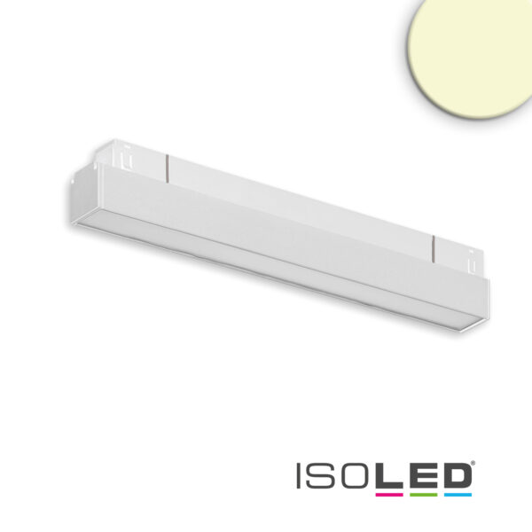 Track48 Linearleuchte 30cm weiß, 10W, 120°, 48V DC, 3000K, CRI90, prismatisch, Line+, DALI dimmbar