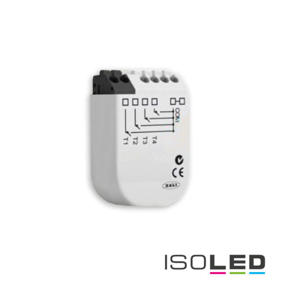 DALI Funktransmitter zur Initiierung von 4 Wirkbereichen am DALI Bus via 4 Push-Taster, Batt.Betrieb