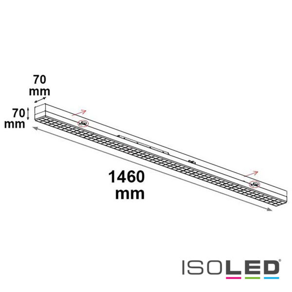LED Wannenleuchte SL 150cm, IP66, mit HF-Sensor, PowerSwitch 36-57W, 140lm/W, 4000K