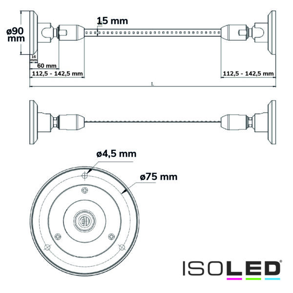 SKYFLEX LED Spannsystem, 20m, schwarz