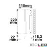 Track48 Raster-Schienen-Strahler 22cm weiß, 12W, 36°, UGR<19, 48V DC, 3000K, CRI90, DALI dimmbar