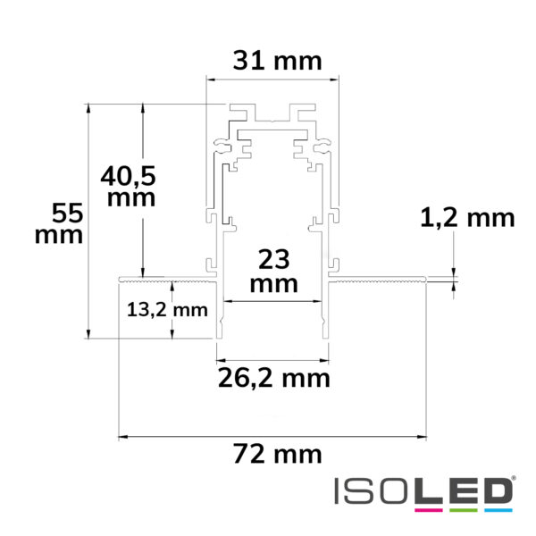 Track48 Trockenbauschiene, weiß, 200cm, 4-polig, inkl. Endkappen und Schutzcover