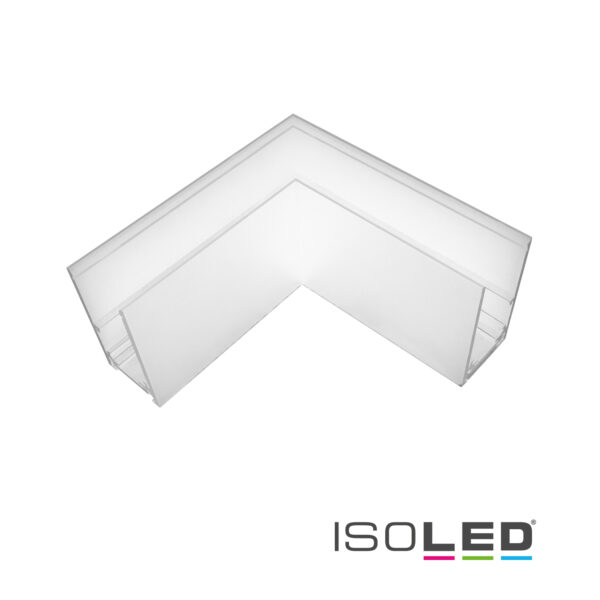 Track48 Eckschiene 90° horizontal für Aufbauschiene, weiß, nicht stromführend