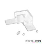 Track48 Eckschiene 90° horizontal für Aufbauschiene flat, weiß, nicht stromführend