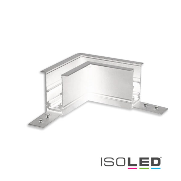 Track48 Eckschiene 90° horizontal für Einbauschiene, weiß, nicht stromführend