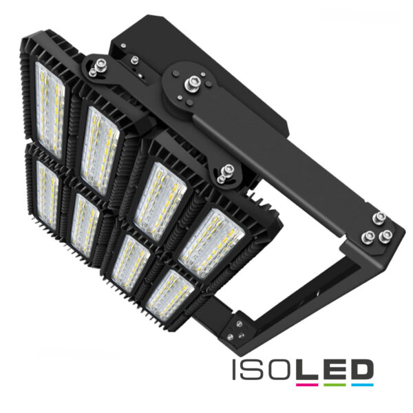 LED Flutlichtanlage 900W, 130x25°, 4 Module (Lichtpunkte), DALI dimmbar, 3000K, IP66 (ext. Trafo)