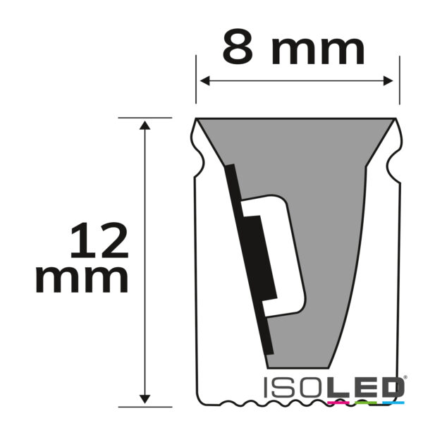 LED NEON930 Flexband B08H12, 24V DC, 12W, IP67, 3000K, 5m Rolle, 140 LED/m, inkl. Montageclips