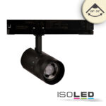 3-Phasen Schienen-Strahler fokussierbar, 8W, 20°-55°, schwarz matt, 2700K, dimmbar