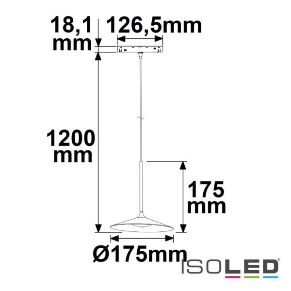 Track48 Hängeleuchte Shade 5,5W, 120°, 48V DC, schwarz, 3000K