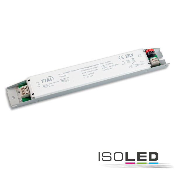 LED PWM-Trafo 24V/DC, 0-30W, Push/DALI-2 dimmbar, SELV, ultraflach