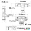 Kabel T-Verbinder IP68, 3-polig 0.75-2.5mm² mit Federklemme, max. 250V 16A, Manteldm. 6,5-11mm
