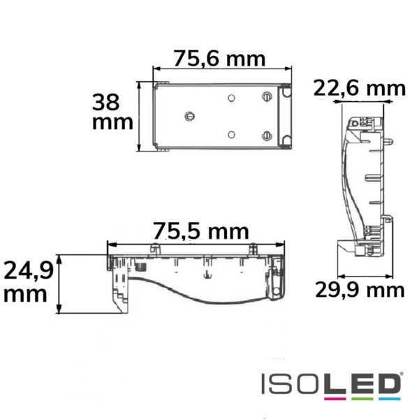 GU10 Fassung mit Anschlussbox 2x3-polig, 0,5-2,5mm², max. 450V/16A