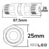 Kabelverbinder IP68, 3-polig 0.75-2.5mm² mit Federklemme, max. 250V 16A, Manteldm. 6.5-11mm
