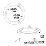 Loch Adapterring für Downlights, mit Federn, weiß, ID 201mm - AD 287mm
