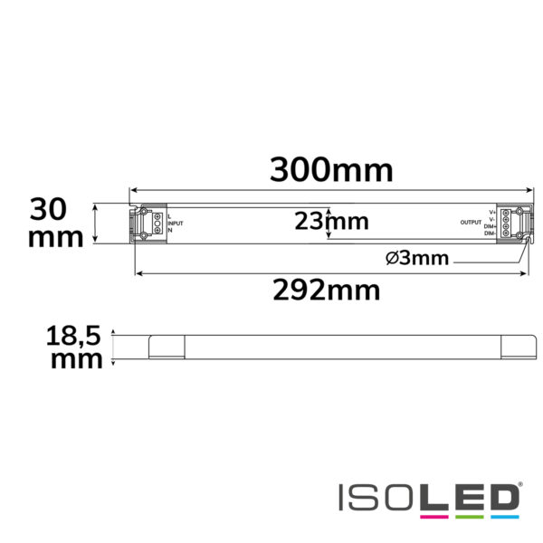 LED PWM-Trafo 24V/DC, 0-60W, dimmbar, SELV, ultraflach, ultraschmal