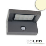 LED Wandleuchte mit einstellbarem PIR Bewegungs-/Helligkeitssensor, 12W, IP65, schwenkbar, warmweiß