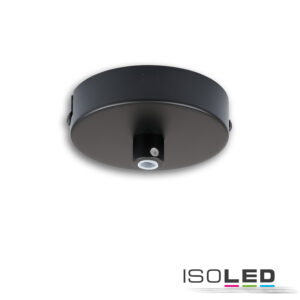 Deckenbaldachin rund, schwarz, für Kabel mit bis zu max. 9,8mm Manteldurchm.