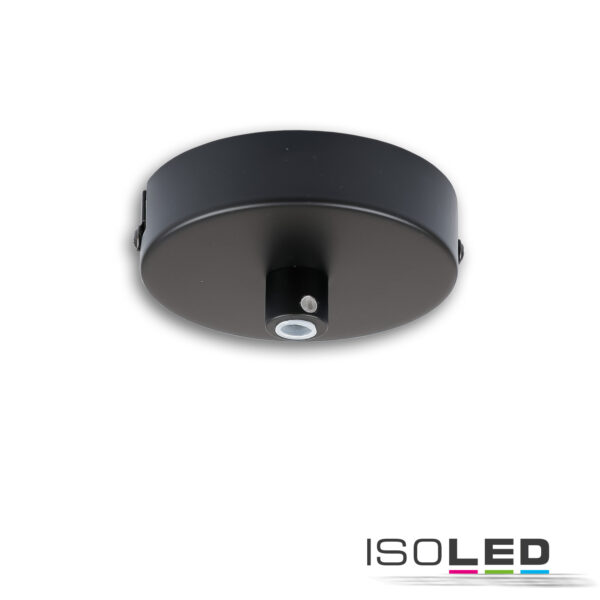 Deckenbaldachin rund, schwarz, für Kabel mit bis zu max. 9,8mm Manteldurchm.