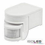 PIR Bewegungsmelder weiß, 230V, max. 4A, 180° max. 10m Detektionsradius, IP44, Aufputzmontage