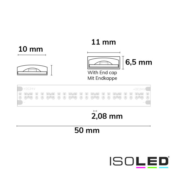 LED AQUA COB965 Linear Flexband, 24V DC, 8W, IP68, 6500K, 5m Rolle, 480 LED/m