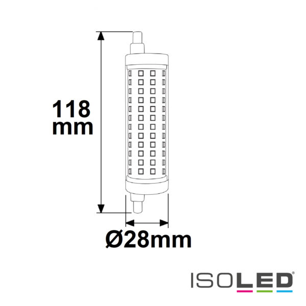 R7s LED Stab, 14W, L: 118mm, warmweiß, dimmbar