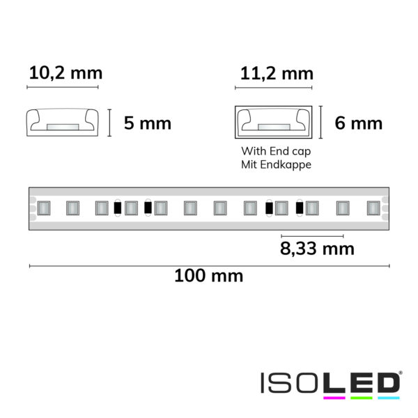 LED AQUA927/960 PU Linear CCT Flexband, 24V DC, 7W ww + 7 W kw, IP68, 5m Rolle, 120 LED/m