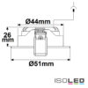 LED Einbauleuchte MiniAMP weiß, 3W, 12V DC, warmweiß, dimmbar, 100cm Kabel