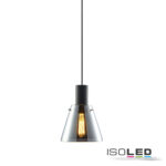 Pendelleuchte, black concave Glas, E27, 20cm, 50-300cm, exkl. Leuchtmittel, exkl. Baldachin