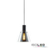 Pendelleuchte, black concave Glas, E27, 20cm, 50-300cm, exkl. Leuchtmittel, exkl. Baldachin