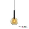 Pendelleuchte, amber round Glas, E27, 20cm, 50-300cm, exkl. Leuchtmittel, exkl. Baldachin