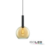Pendelleuchte, amber round Glas, E27, 25cm, 50-300cm, exkl. Leuchtmittel, exkl. Baldachin