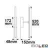 LED Spiegel- und Bilderleuchte schwenkbar, 520mm, 12W, weiß, ColorSwitch 2700|3000|4000K