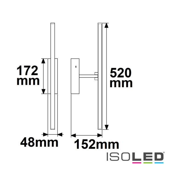 LED Spiegel- und Bilderleuchte schwenkbar, 520mm, 12W, weiß, ColorSwitch 2700|3000|4000K