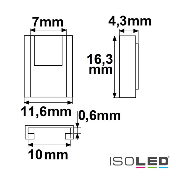 Kontakt-Kabelanschluss Universal (max. 5A) K2-310-V2 für 3-pol. IP20 Flexstripes mit Breite 10mm