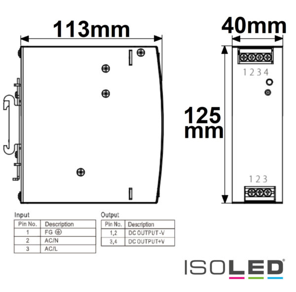 LED Hutschienen-Trafo 24V, 24~28V/DC, 0-150W