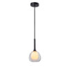 Pendelleuchte, clear/white Glas, E14, 50-300cm, exkl. Leuchtmittel, exkl. Baldachin