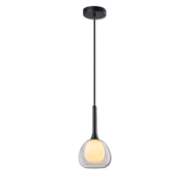 Pendelleuchte, clear/white Glas, E14, 50-300cm, exkl. Leuchtmittel, exkl. Baldachin