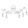 Hängeleuchte Spider 1 Metall schwarz, 5 Kabel 2m, exkl. 5xE27 Leuchtmittel