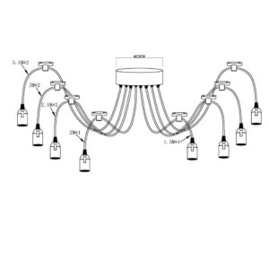 115049_skizze Hängeleuchte Spider 1 Metall schwarz, 8 Kabel 1,5m-3,5m, exkl. 8xE27 Leuchtmittel