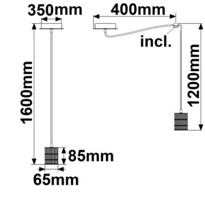 115056_skizze Hängeleuchte rund schwarz matt, 3xE27 Fassung, exkl. Leuchtmittel