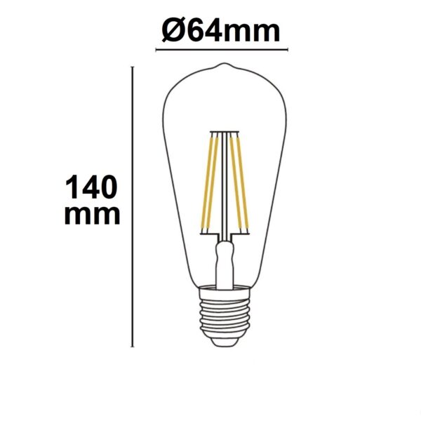 E27 Vintage Line LED ST64 Birne 7W warmweiß, Glas amber