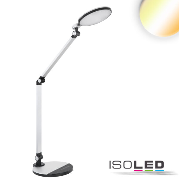 Tischleuchte Metall 10W silberfarben, ColorSwitch 3000|4000|6500K, Touchdimmer