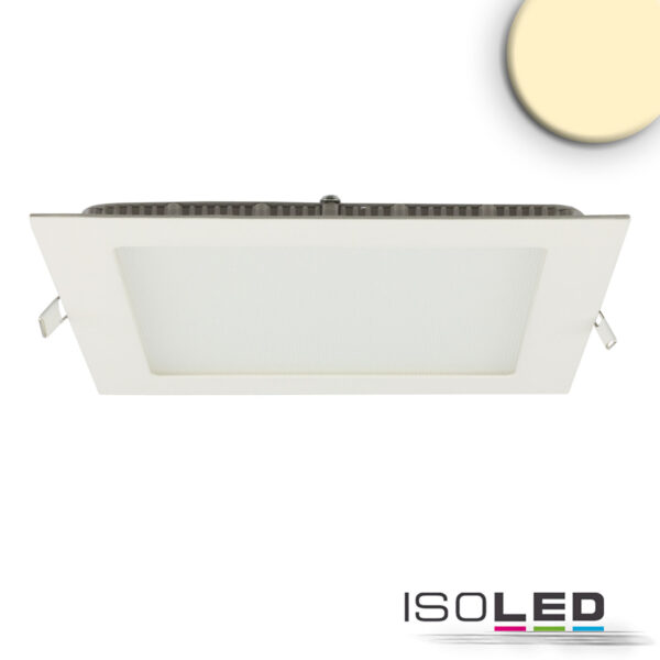 LED Downlight, 15W, eckig, ultraflach, blendungsreduziert, weiß, warmweiß, dimmbar CRI90