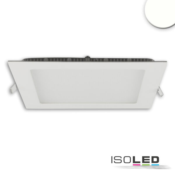 LED Downlight, 15W, eckig, ultraflach, blendungsreduziert, weiß, neutralweiß, dimmbar CRI90