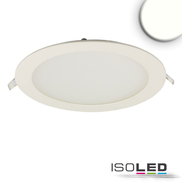 LED Downlight, 18W, rund, ultraflach, blendungsreduziert, weiß, neutralweiß, dimmbar CRI90