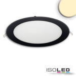 LED Downlight, 18W, rund, ultraflach, blendungsreduziert, schwarz, warmweiß, dimmbar CRI90