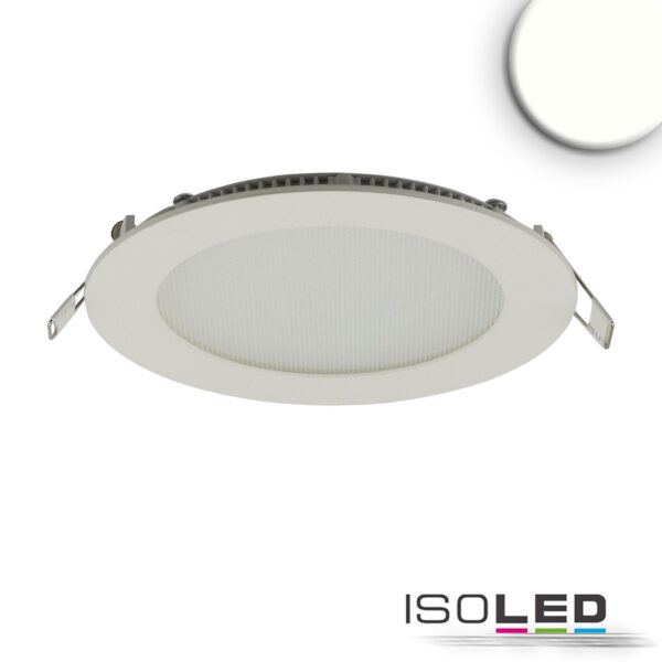 LED Downlight, 9W, rund, ultraflach, blendungsreduziert, weiß, neutralweiß, dimmbar CRI90