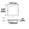 LED Downlight, 9W, eckig, ultraflach, blendungsreduziert, weiß, warmweiß, dimmbar CRI90