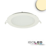 LED Downlight, 12W, rund, ultraflach, blendungsreduziert, weiß, warmweiß, dimmbar CRI90