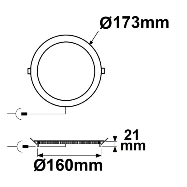 LED Downlight, 12W, rund, ultraflach, blendungsreduziert, weiß, warmweiß, dimmbar CRI90